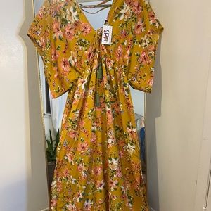 America and Beyond Floral Dress